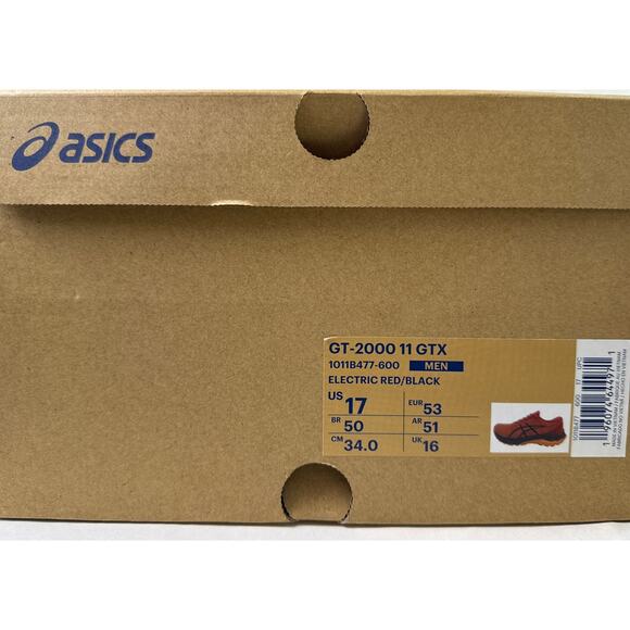 ASICS GT-2000 11GTX Running Shoe Athletic Men's 17 Electric Red/Black 1011B477 - Picture 12 of 12